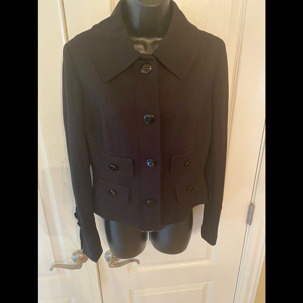 Etcetera Black Snap Button Jacket Size 4 - image 2